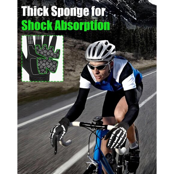 Men's Skeleton Glow in Dark Touchscreen Breathable Lightweight Street Bike Glove - Picture 4 of 6